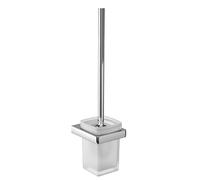 Emco Trend Brosse WC avec poignée et Support en métal, Brosse WC de qualité supérieure à Fixer au Mur, avec récipient en Verre Cristal, chromé