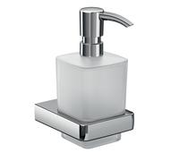 emco trend distributeur de savon liquide, récipient en verre cristal satiné, pompe doseuse en plastique, chromé, 022100100