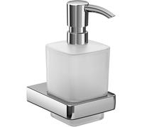 emco trend distributeur de savon liquide, récipient en verre cristal satiné, pompe doseuse en plastique, chromé, 022100100
