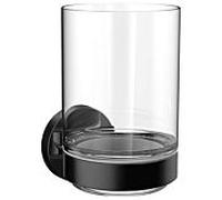 Emco Porte-verre rond 432013300 en verre de cristal Noir