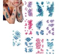 Emdvsco Autocollants Corps | 10 Pièces Décor Peau Écailles de Poisson,Autocollants Scintillants Visage Étanches Pailletés | Pour Adultes Hommes Femmes Spectacles Cosplay Accessoire Photo Fêtes