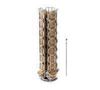 EMEJEY Organisateur de capsules de café compatible avec capsules Dolce Gusto - Support rotatif à 360° pour 32 capsules - Acier chromé inoxydable avec base antidérapante - Comprend un crayon décorateur