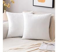 EMEMA Housses de Coussins 40x40 cm en Velours Blanc Décoratif 2 Pièces | Canapé Taie d'oreiller Super Lisse Doux Decoration Maison Salon Chambre pour Canapé