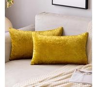 EMEMA Housses de Coussins 40x60 cm en Velours Décoratif Canapé Taie d'oreiller Super Lisse Doux Decoration Maison Salon Chambre pour Canapé 2 Pièces Lot de 2 d'or