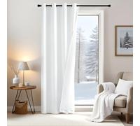 EMEMA Rideau Thermique Occultant Balcons Double Épaisseur 1x132x175cm | Thermique Anti Froid Coupe Vent Isolation Phonique Intimité Totale Salon Chambre Polyester Résistant Lavable Machine Moderne