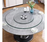 EMENAR 80cm Plateau Rotatif De Cuisine Lazy Susan en Verre pour Table À Manger, Plateau Tournant Rond Transparent Lazy Susan, Verre Trempé Antidéflagrant (Size : 80cm/32in)