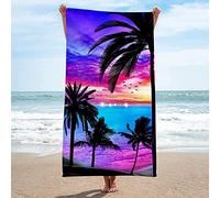 EMENZA Serviettes de Plage 200 x 200 cm 3D Tropical, Serviette de Bain Vue Mer Microfibre à Séchage Rapide, Coton, Serviettes de Plage pour Enfant Femme Homme Grande Drap de Plage