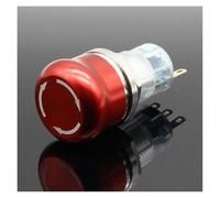 Emergency Stop Switch 1pc 16mm Waterproof Stainless Steel Waterproof Metal Latching Emergency Stop Push Button Switch Button Switch