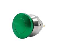 Emergency Stop Switch Metal Push Button Switch 12mm Waterproof Momentary Self Reset Without Fixation Mushroom Head Switch Oxidation Green 1A 1NO 2pins