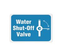 Emergency Water Shut Off Valve Location Tin Sign for Building Exterior Mechanical Room Utility Access Fire Dept 8 X 12 inch