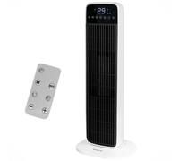 Emerio Aérotherme PTC FH-132333 - 15 m² - 2 niveaux de chauffage - Thermostat réglable - Oscillant - Touche - Minuterie - Télécommande - Noir/Blanc