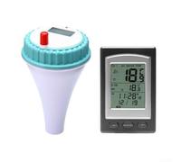 Émetteur de capteur de piscine, thermomètre hygromètre sans fil flottant solaire piscine bassin température moniteur d'humidité lecture à distance
