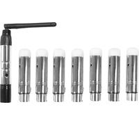 Émetteur d'éclairage de scène sans fil DMX512, jeu de 7 récepteurs, communication longue distance, argenté