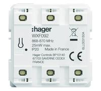Emetteur radio mural, gallery, quicklink, plat, pile plate, 2 postes - HAGER WXF092