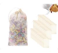 Emezddo 30 sachets d'épices pour la cuisine, sachets en coton avec cordon, infuseur à thé réutilisable pour thé en vrac, sachets de cuisson en maille fine pour café, épices et thé (8 x 10 cm)
