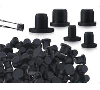 Emezddo Lot de 50 Bouchons borgnes,Bouchons d'étanchéité Solides en Silicone,Embouts Souples pour boutonnières,pour Trous avec Tubes de Bouteille de 4 à 9,5 mm de diamètre intérieur(Noirs)