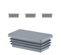 EMFA Bouchon pour Tube Rectangulaire 100x20 mm Gris - Embout Intérieur en Plastique - Pieds de Meuble, Structures Métalliques - Capuchon d’Obturation - Lot de 4 - 10x2 cm