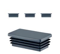 EMFA Bouchon pour Tube Rectangulaire 100x30 mm Anthracite - Embout Intérieur en Plastique - Pieds de Meuble, Structures Métalliques - Capuchon d’Obturation - Lot de 4 - 10x3 cm