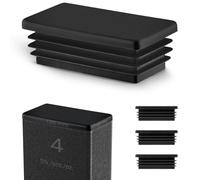 EMFA Bouchon pour Tube Rectangulaire 100x60 mm Noir - Embout Intérieur en Plastique - Pieds de Meuble, Structures Métalliques - Capuchon d’Obturation - Lot de 4 - 10x6 cm