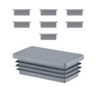 EMFA Bouchon pour Tube Rectangulaire 20x10 mm Gris - Embout Intérieur en Plastique - Pieds de Meuble, Structures Métalliques - Capuchon d’Obturation - Lot de 8 - 2x1 cm