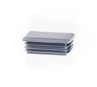 EMFA Bouchon pour Tube Rectangulaire 40x15 mm Gris - Embout Intérieur en Plastique - Pieds de Meuble, Structures Métalliques - Capuchon d’Obturation - Lot de 10 - 4x1,5 cm