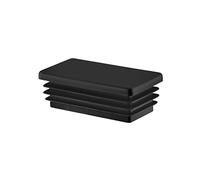 EMFA Bouchon pour Tube Rectangulaire 40x20 mm Noir - Embout Intérieur en Plastique - Pieds de Meuble, Structures Métalliques - Capuchon d’Obturation - Lot de 4 - 4x2 cm