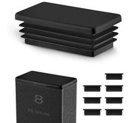 EMFA Bouchon pour Tube Rectangulaire 40x27 mm Noir - Embout Intérieur en Plastique - Pieds de Meuble, Structures Métalliques - Capuchon d’Obturation - Lot de 8 - 4x2,7 cm