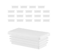 EMFA Bouchon pour Tube Rectangulaire 70x30 mm Blanc - Embout Intérieur en Plastique - Pieds de Meuble, Structures Métalliques - Capuchon d’Obturation - Lot de 20 - 7x3 cm