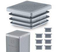 EMFA Bouchon Tube Carré 40x40 mm Gris - Embout à Lamelles en Plastique - Capuchon 4x4 cm - Lot de 8