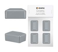 EMFA Capuchon pour Poteau rectangulaire 80x40 mm Gris 4 pcs. 8x4 cm Plastique Bouchons Tube
