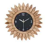 Emfogoo Horloge murale silencieuse sans tic-tac pour salon, 30 cm, fonctionne avec piles, horloge murale en bois rustique de style bohème pour cuisine, chambre à coucher, bureau, ferme (marron