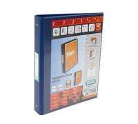 Emgee Réf 590101 Classeur en PVC avec pochette avant transparente 4 anneaux ronds 25 mm Bleu A4 (Import Royaume Uni)