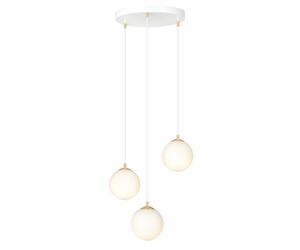 Emibig Royal lampe suspendue 3x10 W blanc-doré 1244/3