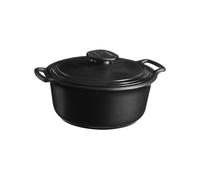 Emile Henry Cocotte Ronde Sublime+ 4 L - Céramique Haute Performance Tous Feux dont Induction - Cuisson Homogène et Mijotée - Coloris Ardoise - Fabriqué en France