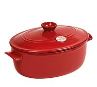 Emile Henry Eh344560 Cocotte Ovale Céramique Rouge Grand Cru 33,5 X 26,5 X 18,5 cm