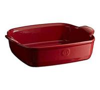Emile Henry Plat à four en céramique carré Quadra EH342050 28 x 23 cm Rouge Grand Cru