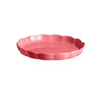 Emile Henry Plat à Tarte Ø 31 cm - Céramique Haute Résistance - Cuisson Homogène et Tarte Dorée à Cœur - Coloris Rose Candy - Fabriqué en France