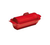 Emile Henry Terrine à Foie Gras Médaillon 24 cm - Céramique Rouge Grand Cru - Cuisson au Four Sans Bain-Marie - Plat à Terrine Fabriqué en France