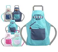 Emily's Check Set de tablier enfant - Tablier de cuisine & gant de cuisine ou toque de chef pour enfants