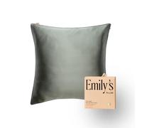Emily's Pillow - Taie d'oreiller en Pure Soie de Mûrier Biologique - 22 Momme - Qualité Supérieure Grade 6A - Certifiée Oeko-Tex - Vert Sauge - 65x65 cm