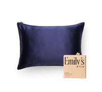 Emily's Pillow - Taie d'oreiller en Pure Soie de Mûrier Biologique - 22 Momme - Qualité Supérieure Grade 6A - Certifiée Oeko-Tex - Bleu Nuit - 51x76 cm