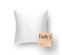 Emily's Pillow - Taie d'oreiller en Pure Soie de Mûrier Biologique - 22 Momme - Qualité Supérieure Grade 6A - Certifiée Oeko-Tex - Blanc - 65x65 cm