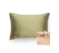 Emily's Pillow - Taie d'oreiller en Pure Soie de Mûrier Biologique - 22 Momme - Qualité Supérieure Grade 6A - Certifiée Oeko-Tex - Vichy Vert - 51x76 cm