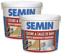 EMIN Enduit de Rebouchage & Rénovation Cuisine et Salle de Bain 1kg - Enduit Prêt à l’Emploi, Haute Adhérence sur Carrelage sans Primaire, Résistant à l’Humidité, Murs Intérieurs - Lot de 2