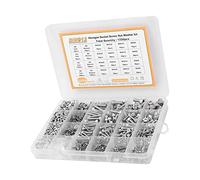 Eminchu Assortiment de Rondelles D'écrous à Vis en Acier Inoxydable, Attaches Durables pour Produits électroniques et Appareils Ménagers, 1220 Pièces