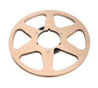 Eminchu Bobine de Bande Vide Universelle de 1/4 à 10.5 Pouces, pour Enregistrement Sonore, pour Machines à Bande, Conception à 6 Trous en Alliage D'aluminium (GOLD)
