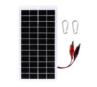 Eminchu Chargeur Solaire 12V Batterie Polycristalline 5W 415mA (5W 12V | Panneau Solaire, Pinces 45 Cm, Charge Flottante Extérieure, compatibilité Batterie 9 V à 12 V, Utilisation Camping-car et
