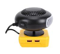 Eminchu Chauffage sans Fil Rotatif à 360° Compact 18V/20V | ABS, Chauffage Portable, Utilisation en Camping dans un Véhicule de Bureau, Réglage en Atelier, Compatible avec Batterie 18