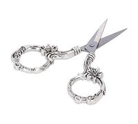 Eminchu Ciseaux à Fleurs Vintage pour Bricolage, Artisanat de Style Européen, Outil de Broderie Petit et Léger pour Travaux D'aiguille et de Couture, Acier Inoxydable 1 Pièce (SILVER)