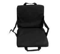 Eminchu Coussin de Chaise D'Extérieur avec Soutien Lombaire, Design (Black) | Tissu Oxford durable, Comprend une poche de rangement, Léger et pliable, Idéal pour le stade et la plage